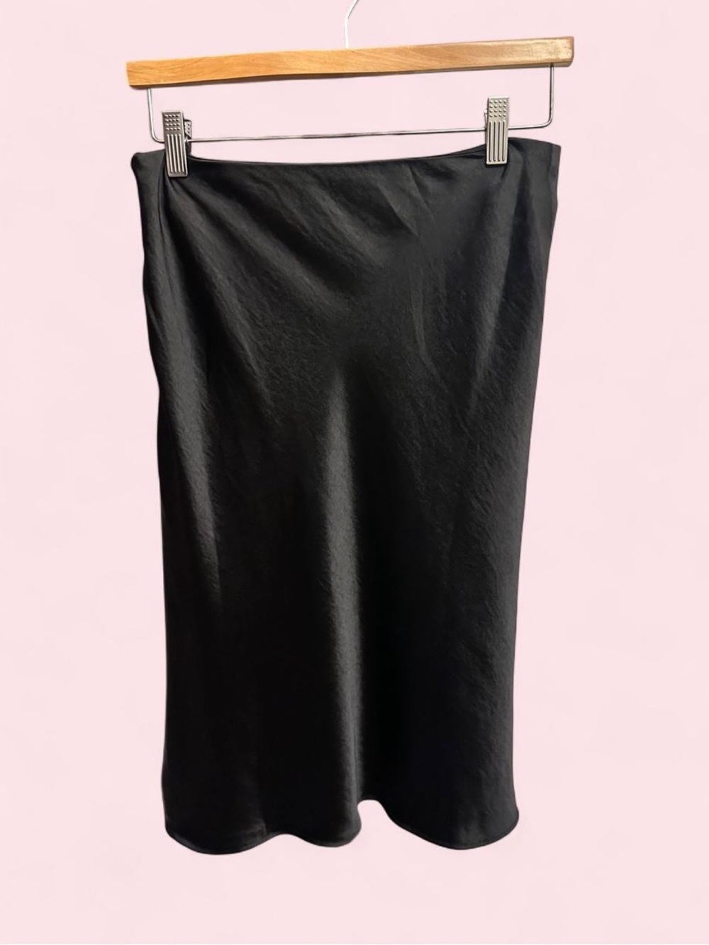 Open Edit Sleek Black Midi Skirt – Streamlined Women's Skirt